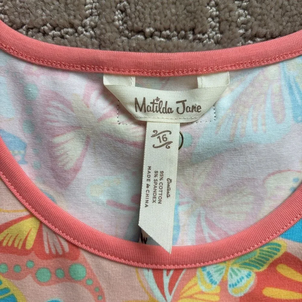 Matilda Jane Dream Chasers Chasing Butterflies Dress Girl 16 Colorful Easter NWT